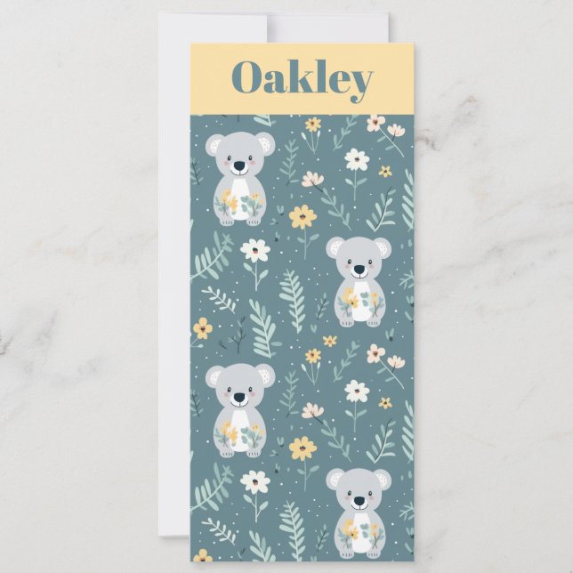 Personalized Koala Bears Bookmark (Front)