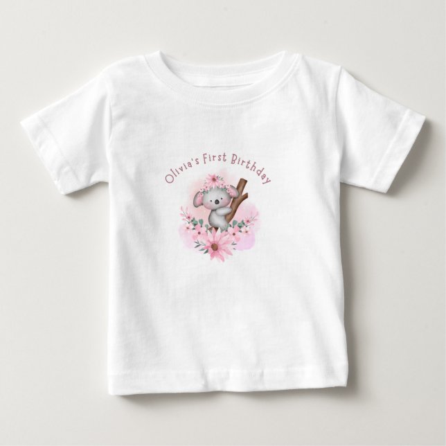Personalized Koala First Birthday Shirt  (Front)