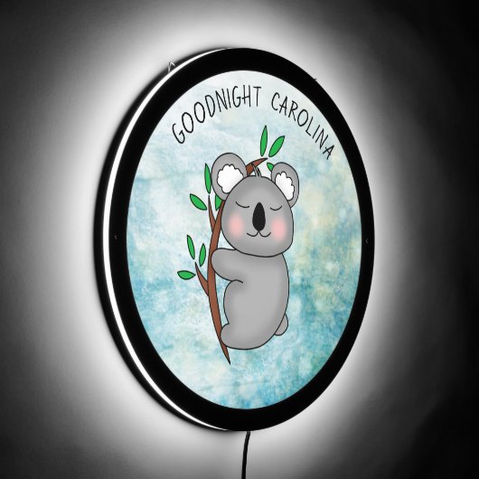 Personalized Koala Good Night (Add Name) LED Sign (Angle)