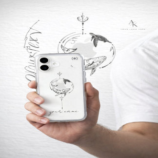 Personalized Koi Fish Moon Clear Phone Case