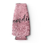 Personalized Koozie Can Holder Rose Gold Glitter