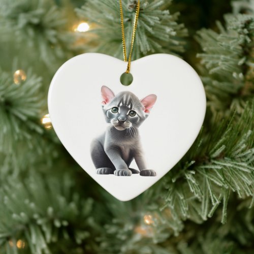 Personalized Korat Kitten Ceramic Ornament
