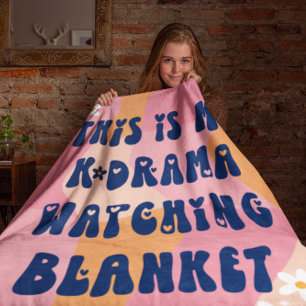 Personalized Korean Drama Lover KDrama Watching Sherpa Blanket