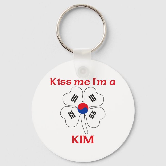 Personalized Korean Kiss Me I'm Kim Keychain (Front)