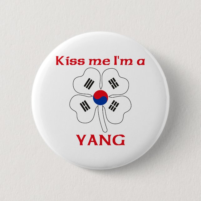 Personalized Korean Kiss Me I'm Yang Button (Front)
