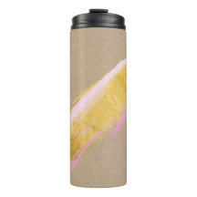 Personalized Kraft Gold Pink Brush Tumbler