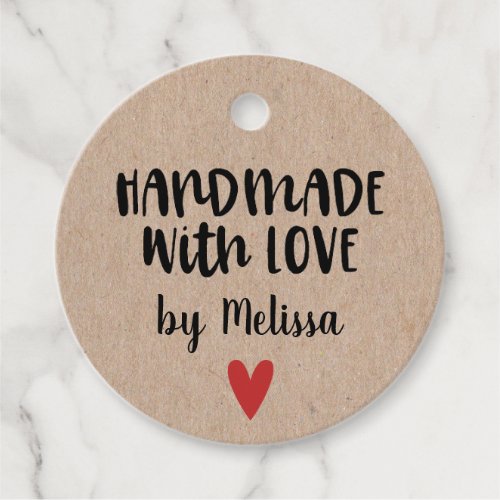 Personalized Kraft Handmade With Love Favor Tags