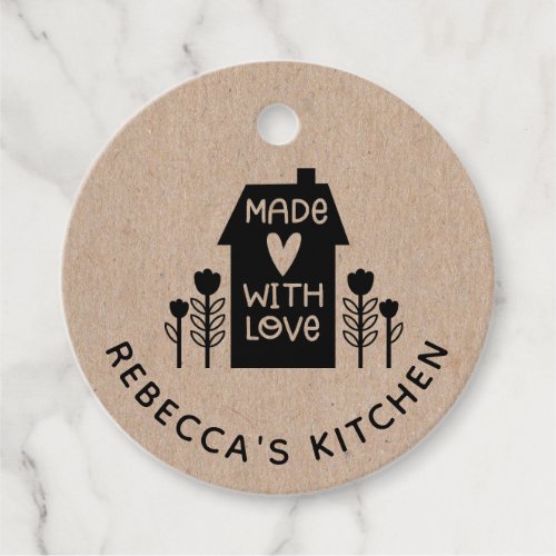 Personalized Kraft Homemade With Love Favor Tags