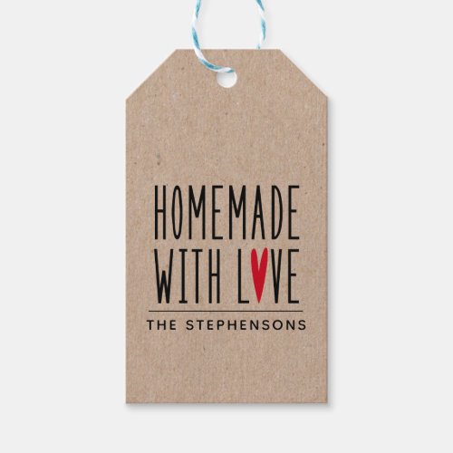 Personalized Kraft Homemade With Love Gift Tags