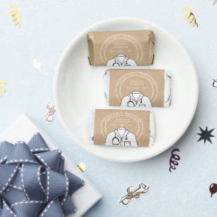 Personalized Kraft Paper White Coat Ceremony Party Hershey's Miniatures