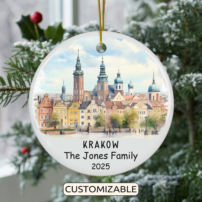 Personalized Krakow Ornament, Poland Ceramic Ornament (Creator Uploaded)