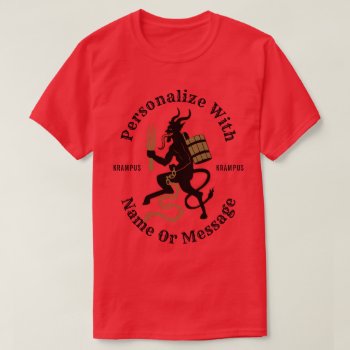 Personalized Krampus Red T-shirt by opheliasart at Zazzle
