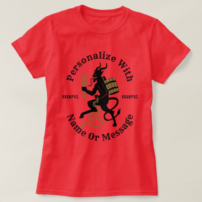 Personalized Krampus Red T-shirt (Design Front)