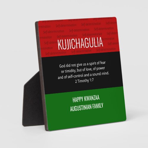 Personalized KUJICHAGULIA Kwanzaa Plaque