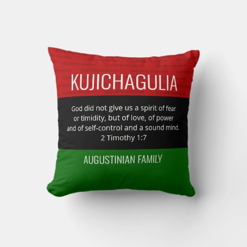 Personalized KUJICHAGULIA Kwanzaa Throw Pillow