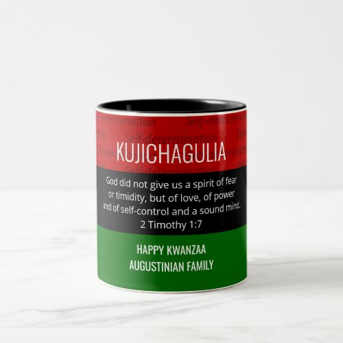Personalized KUJICHAGULIA Kwanzaa Two_Tone Coffee Mug