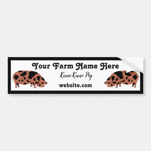 Personalized KuneKune Pig Bumper Sticker