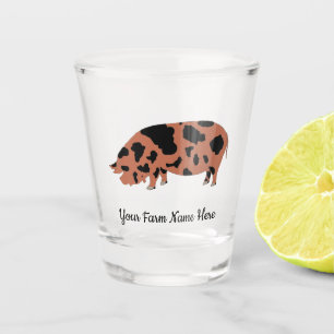 Personalized KuneKune Pig Farm Shot Glass