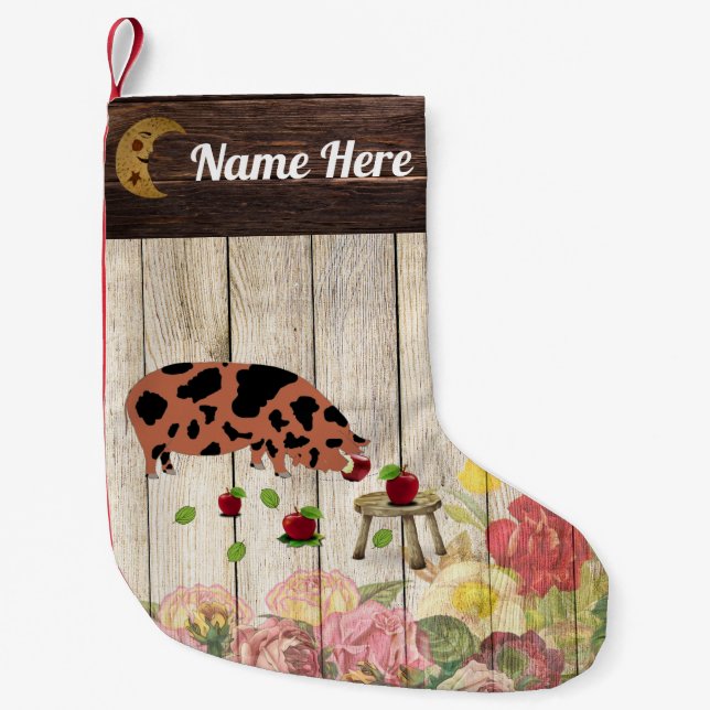 Personalized KuneKune Pig Farm Small Christmas Stocking (Front)