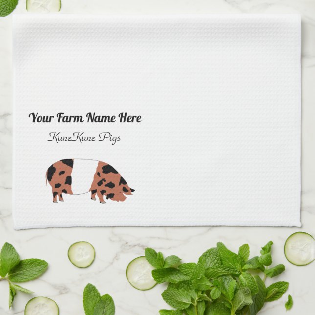 Personalized KuneKune Pig Kitchen Towel (Folded)