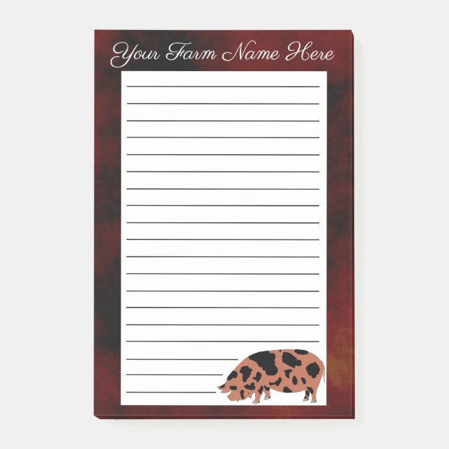 Personalized KuneKune Pig Post-it Notes (Front)
