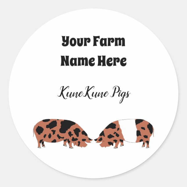 Personalized KuneKune Pig Sticker (Front)