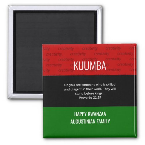 Personalized KUUMBA Happy Kwanzaa  Magnet