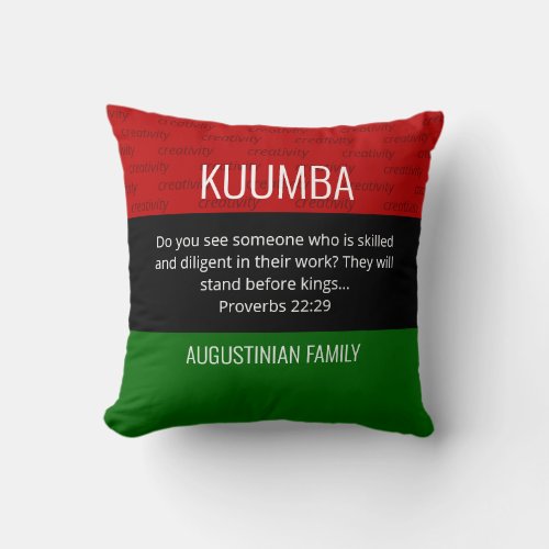 Personalized KUUMBA Kwanzaa Throw Pillow