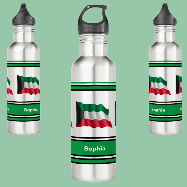 Personalized Kuwait Flag Back To School   Stainless Steel Water Bottle (Creator Uploaded)