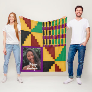 Personalized Kwanzaa pattern Fleece Blanket