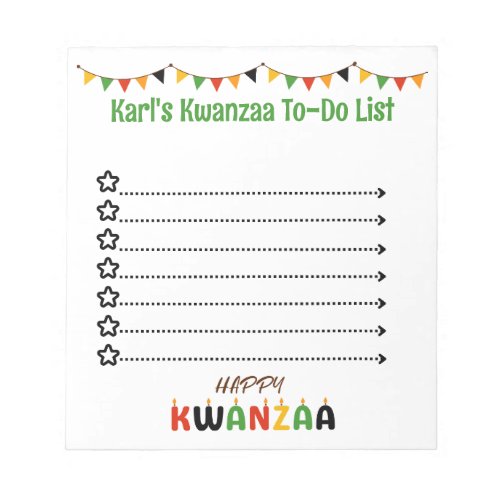 Personalized Kwanzaa To_ Do List Notepad