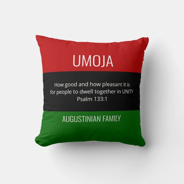 Personalized Kwanzaa UMOJA Unity Family Name Throw Pillow (Front)