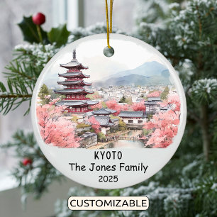 Personalized Kyoto Ornament, Japan Ceramic Ornament
