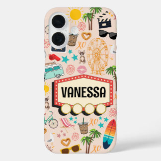 Personalized L.A. Vibes Doodle  iPhone 16 Case