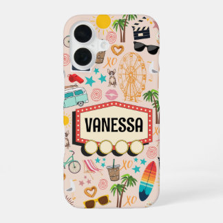 Personalized L.A. Vibes Doodle iPhone 16 Case