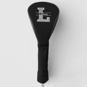 Personalized L Initial Silver Monogram Your Name Golf Head Cover