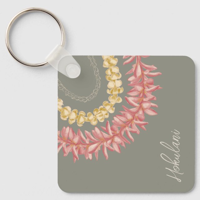 Personalized Lā Lei by Wander With Aloha Keychain (Front)