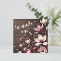 Personalized "La Mulți Ani" Card Rustic Crocus