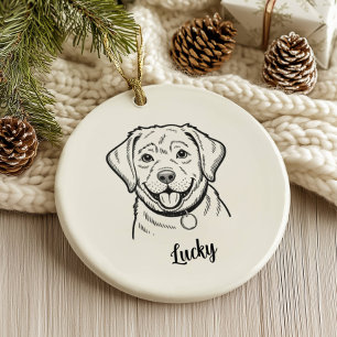 Personalized Lab Dog Christmas Ceramic Ornament