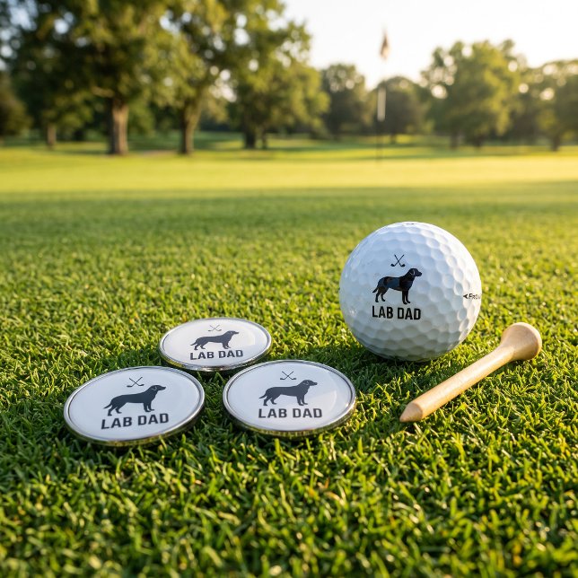 Personalized Lab Golf Dog Dad Ball Markers 3-Pack  (Creator Uploaded)