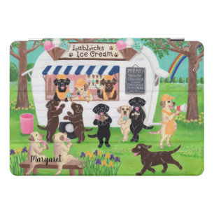Personalized Lab Licks Ice Cream Labradors iPad Pro Cover