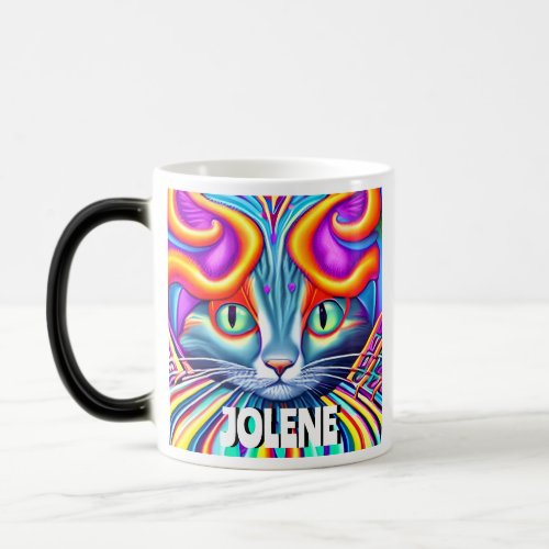 Personalized Label  Unique Mystical Kitty Cat Magic Mug