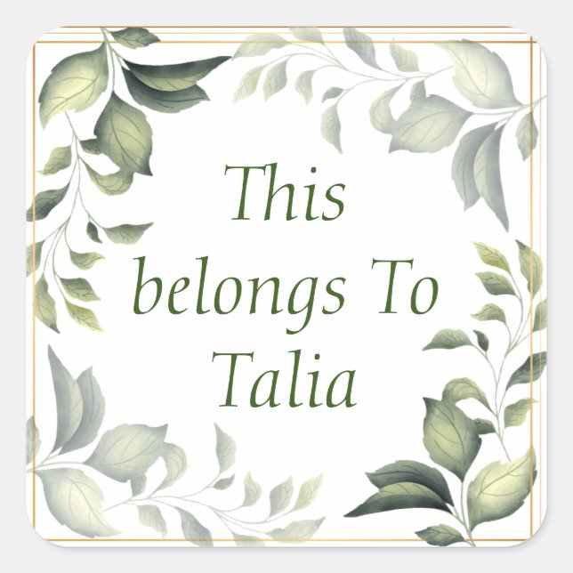 Personalized labels (Front)