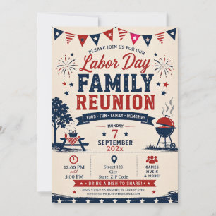 Personalized Labor Day Family Reunion Invitation