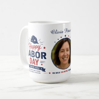 Personalized Labor Day Photo & Name Mug