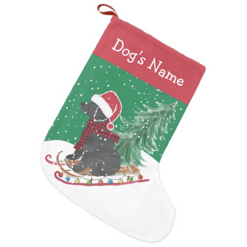 Personalized Labradoodle Christmas Snow Sled Small Christmas Stocking