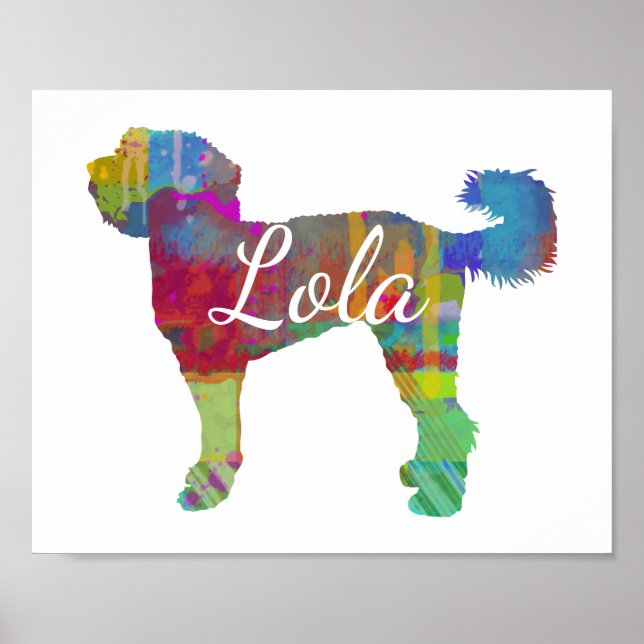 Personalized Labradoodle / Goldendoodle Art Print (Front)