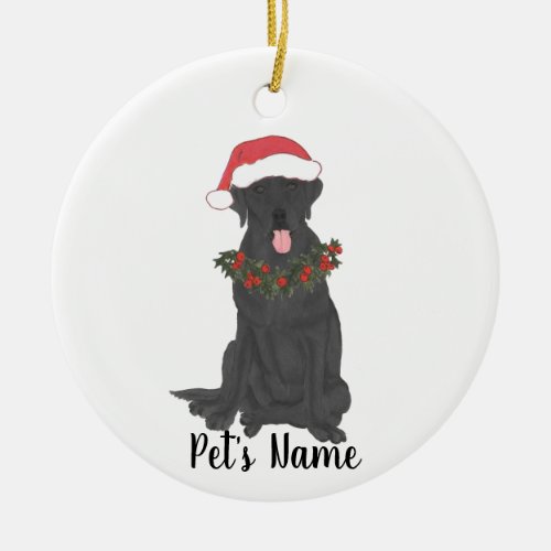 Personalized Labrador Black Ceramic Ornament