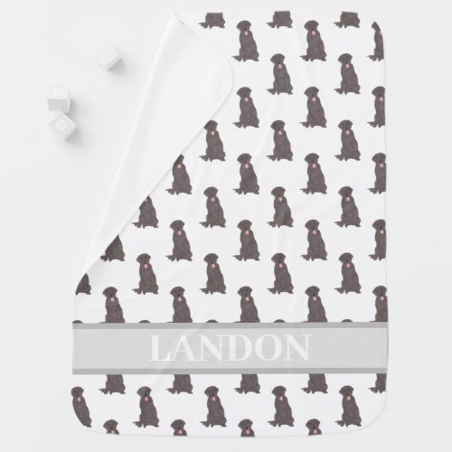 Personalized Labrador Chocolate Brown Baby Blanket