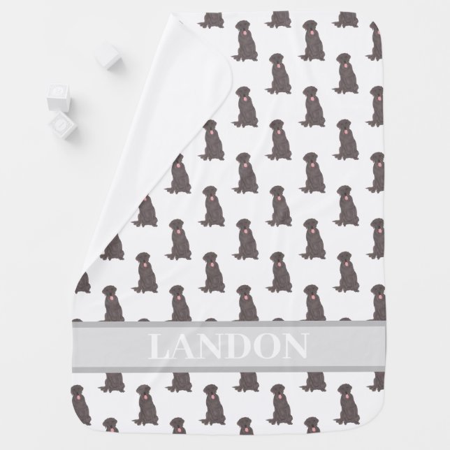 Personalized Labrador (Chocolate Brown) Baby Blanket (In Situ)
